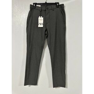 Zara Men Charcoal Grey Dress Pants Slim Fit New With Tags Size 38